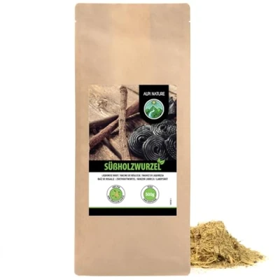 Afbeelding van Gedroogde zoethoutwortel (500 g), gesneden zoethoutwortel, 100% zuiver en natuurlijk voor de bereiding van thee