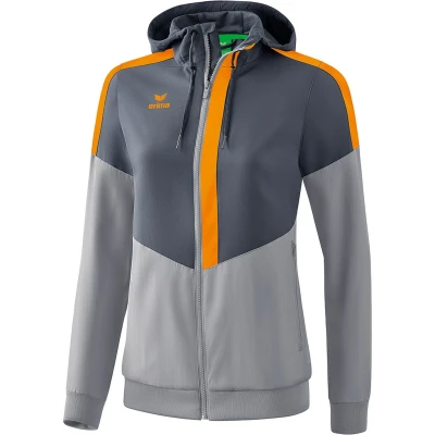 Afbeelding van Squad tracktop jack met capuchon dames slate grey/monument grey/ new orange / 38