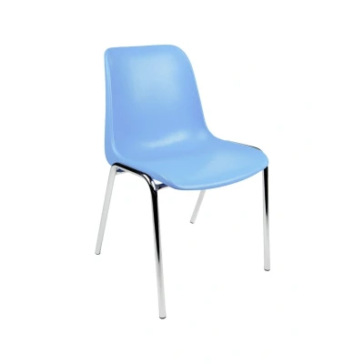 Afbeelding van Kantinestoelen Rome kunststof stapelbaar Licht blauw koppelbaar