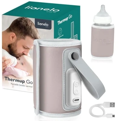 Afbeelding van Lionelo Thermup GO draagbare flessenwarmer met USB aansluiting roze