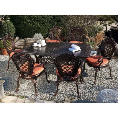 Afbeelding van Beliani LIZZANO Tuintafel Bruin 102 x 165 cm Aluminium