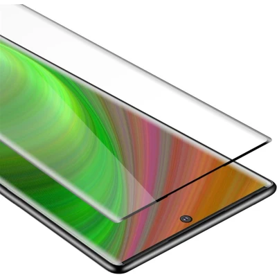 Afbeelding van Cadorabo Screenprotector geschikt voor Samsung Galaxy NOTE 10 PLUS Volledig scherm pantserfolie Beschermfolie in TRANSPARANT met ZWART Gehard (Tempered) display beschermglas 9H hardheid 3D Touch
