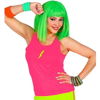 Afbeelding van Widmann Jaren 80 &amp; 90 Kostuum Tanktop Neon Roze Vrouw One Size Carnavalskleding Verkleedkleding