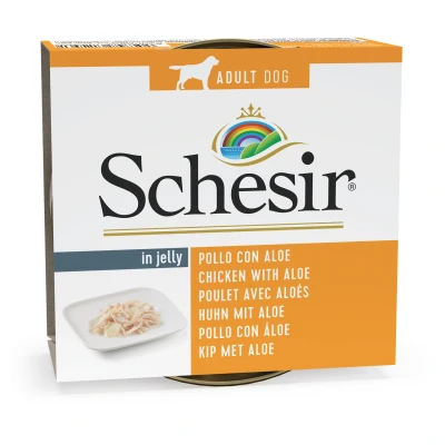 Afbeelding van Schesir Hond Blik Gelei 150 g Hondenvoer Kipfilet&amp;Aloë Vera