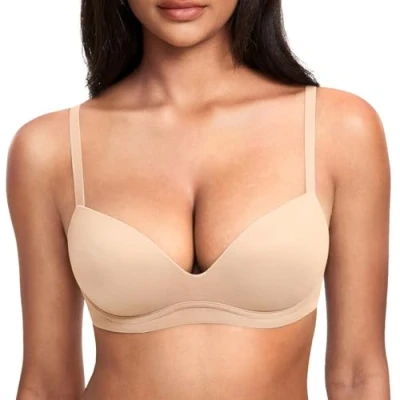 Afbeelding van DOBREVA Comfortabele draadloze push up beha voor dames, Beige