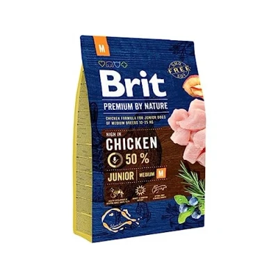 Afbeelding van Brit Premium by Nature Junior M Droog hondenvoer Kip 3kg