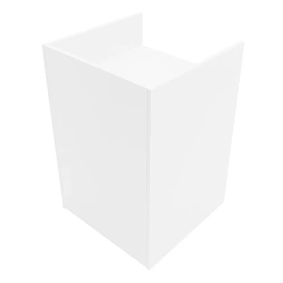 Afbeelding van Comptoir de Vente Pour Caisse en MDF Mélamine Blanc TB60 Meuble Rangement Modulaire Vitrine Commerce Réception 2 Étagères Internes Devant Fermé 60 x 90 cm