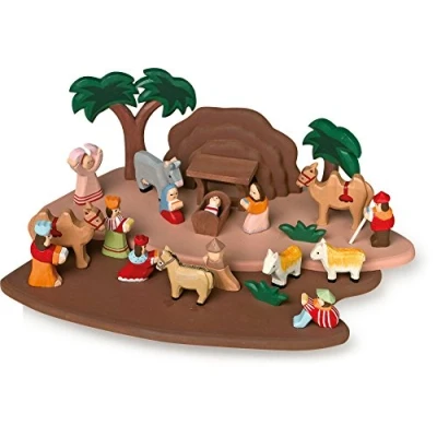 Afbeelding van Small Foot Hout Uitgesneden Kerststal Speelset, 24dlg.