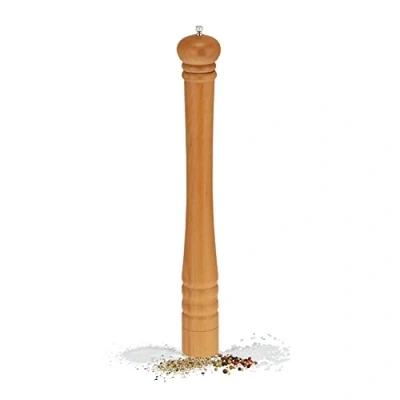 Afbeelding van Relaxdays Zout en pepermolen XXL houten kruidenmolen, keramische molen, handmatig, H x D: 51,5 6 cm, klassiek, naturel