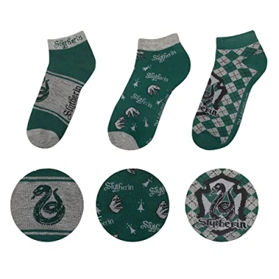 Afbeelding van Cinereplicas Slytherin / Zwadderich enkelsokken set Harry Potter