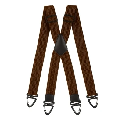 Afbeelding van Olata Robuuste X bretels met kunststof karabijnhaken, 4 cm, Bruin