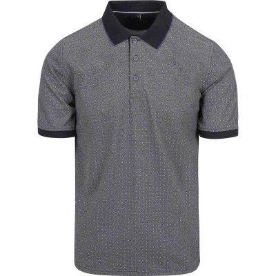Afbeelding van Casa Moda Polo Print Grijs Blauw maat XL heren met Regular fit Pasvorm Polyester Suitable Herenkleding Poloshirt