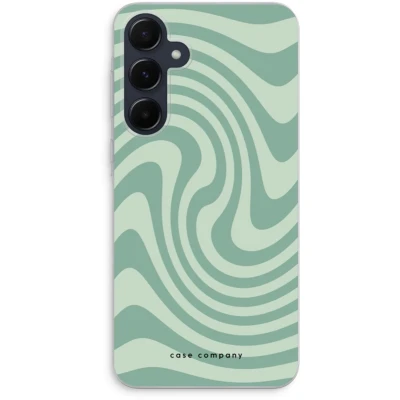 Afbeelding van Case Company® hoesje geschikt voor Samsung Galaxy A55 Swirl Groen Soft Cover Telefoonhoesje Bescherming aan alle Kanten en Schermrand