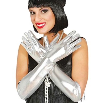 Afbeelding van Zilveren metallic gala handschoenen voor volwassenen