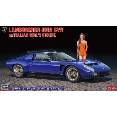 Afbeelding van 1:24 Hasegawa 20472 Lamborghini Jota SVR with Lady Figure Plastic Modelbouwpakket