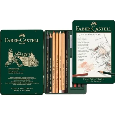 Afbeelding van Faber Castell potloodset Pitt Monochrome 12 delig FC 112975