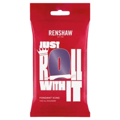 Image de Renshaw Just Roll With It Lot de 1 glaçage fondant prêt à l&#039;emploi pour gâteaux Violet foncé 250 g