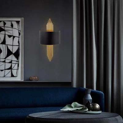 Afbeelding van KOBO Living Wandlamp Baeza Black Gold
