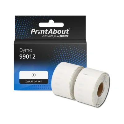 Afbeelding van Huismerk Dymo 99012 (S0722400) Etiket Zwart op wit (36 mm x 89 mm) 2 rollen
