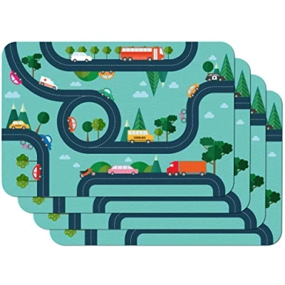 Afbeelding van Venilia Kinderen On the Road Bedrukte Placemat, Eettafel Mat, Schildermat, Rechthoekig, 4 Stuks, 45 x 30 cm, 59108