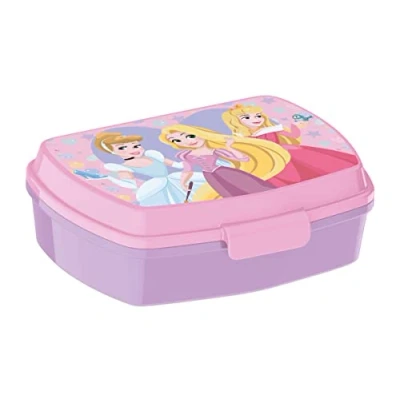 Afbeelding van p:os Disney Princess 34212049 lunchbox voor kinderen met kunststof vak clipsluiting kleuterschool, school en vrije tijd