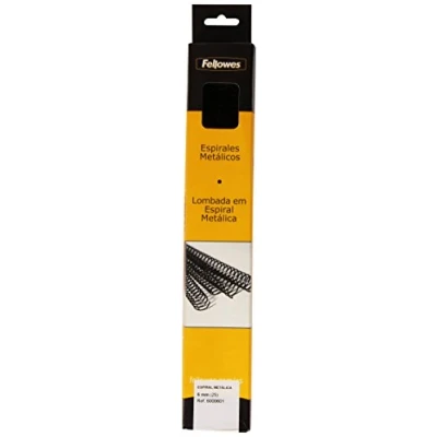 Image de Fellowes 6 mm A4 (210 x 297 mm) 20 feuilles noir 25 unités spirale de reliure pour Metal 50R, Quasar