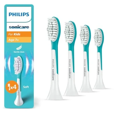 Afbeelding van Philips Sonicare For Kids Opzetborstels voor Elektrische Kindertandenborstel tot 7 11 jaar Kind Wit Verpakking van 4 HX6044/90