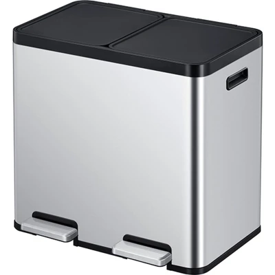 Afbeelding van Afvalbak EKO Essential Recycler pedaalemmer 2x22liter RVS
