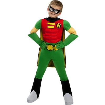 Afbeelding van FUNIDELIA Robin kostuum voor jongens Maat: 97 104 cm Groen