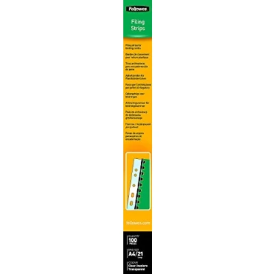 Afbeelding van Fellowes filestrips uit plastic ft A4, pak van 100 stuks