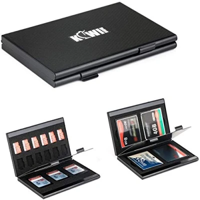 Afbeelding van KIWIFOTOS Aluminium beschermhoes voor SDXC SDHC/CF (Compact Flash) / MicroSD SDHC MSD TF/NS geheugenkaarten SD kaart