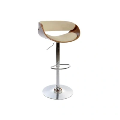 Afbeelding van Kruk DKD Home Decor Bruin Crème Walnoot 54 x 53 101,5 cm