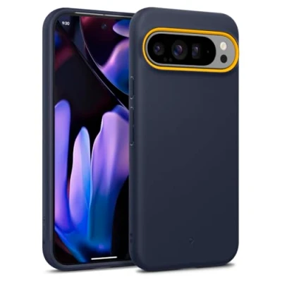 Afbeelding van Caseology Nano Pop hoes voor Google Pixel 9 Pro XL, zacht en stofvrij materiaal, valbescherming, antislip zijpatroon marineblauw