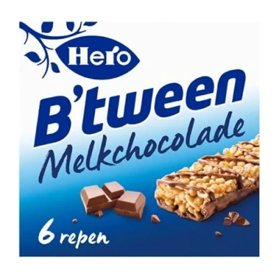 Afbeelding van B&#039;tween Melkchocolade Tussendoortje Mueslireep 10 doosjes à 6 x 25g