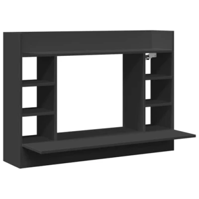 Afbeelding van Wandbureau 105x48x75 cm bewerkt hout zwart