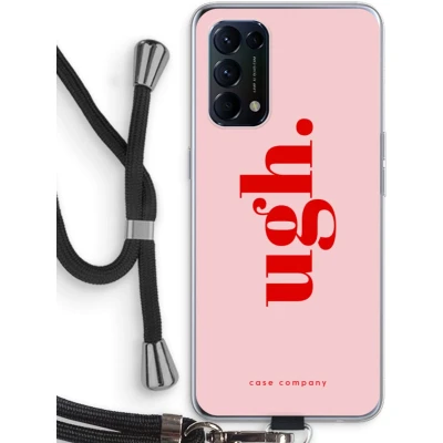 Afbeelding van Case Company® hoesje met Koord geschikt voor Oppo Find X3 Lite Ugh Telefoonhoesje Zwart Bescherming aan alle Kanten en Over de Schermrand