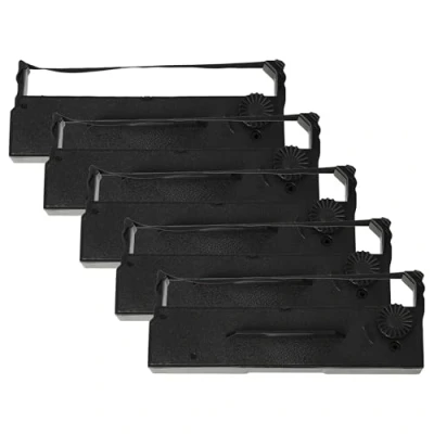 Afbeelding van vhbw 5 x inkttape vervangt Epson 653N, ERC 27, C43S015366 voor naaldprinters, zwart