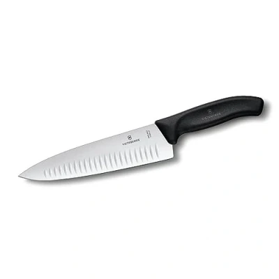 Afbeelding van Victorinox Koksmes zwart kuiltjes rvs