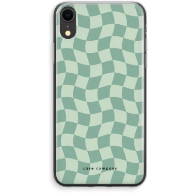 Afbeelding van Case Company® hoesje geschikt voor iPhone XR Grid Groen Soft Cover Telefoonhoesje Bescherming aan alle Kanten en Schermrand