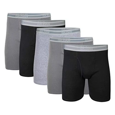 Afbeelding van Gildan Regular Leg Boxershorts, multipack slip voor heren (5 stuks), zwart, antraciet, sportgrijs stuks)