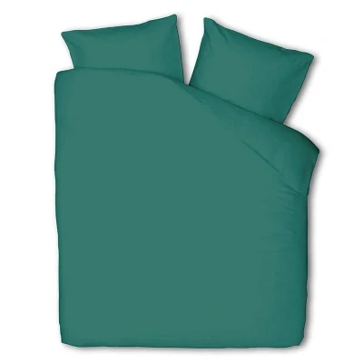 Afbeelding van Dekbedovertrek Luna Uni Tweepersoons (200x220 cm) Groen Microvezel Dessin: Effen Bedding Dekbed Discounter.nl
