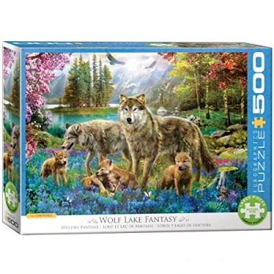 Afbeelding van Eurographics WOLF LAKE Fantasy Puzzel voor kinderen, Maat: One Size, Multicoloured