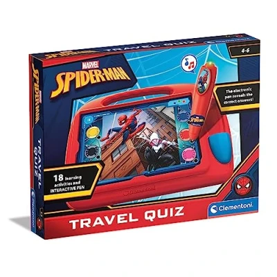Afbeelding van Clementoni 16453 Travel Quiz Marvel Spiderman Interactieve pen, educatief speelgoed 4 jaar, inclusief batterijen, gemaakt in Italië