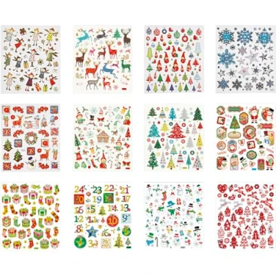 Afbeelding van Stickerboek, vel 15x16,5 cm, circa 584 stuk, 12 vellen