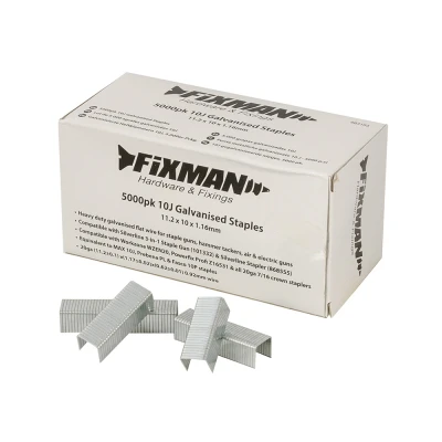 Afbeelding van Fixman 10J gegalvaniseerde nietjes, 5000 pak 11,2 x 10 1,17 mm