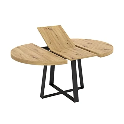 Afbeelding van DUNA uitschuifbare ronde tafel 4 tot 6 zitplaatsen Eiken decor B110 x D110/152 H77 cm