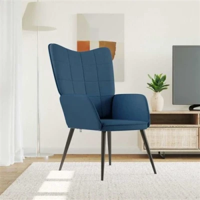 Afbeelding van vidaXL Relaxstoel stof blauw