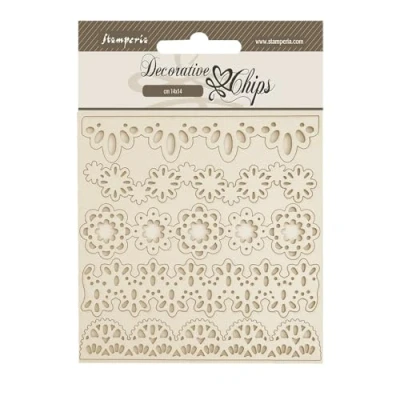 Afbeelding van Stamperia Old Lace Decorative Chips Borders (SCB243)
