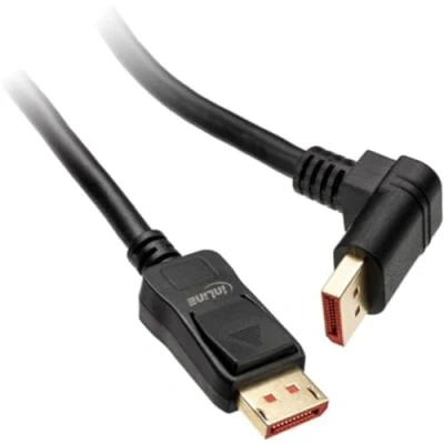 Afbeelding van Premium DisplayPort kabel 90 haaks naar beneden versie 1.4 (5K/8K 60Hz) / zwart 3 meter