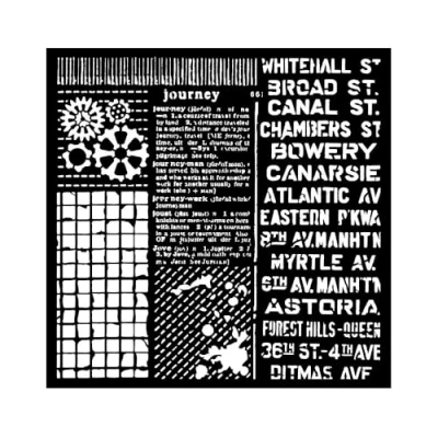 Afbeelding van Stamperia International KFT sjabloon dik motief fantastische reizen, crèmekleurig, 18 x cm